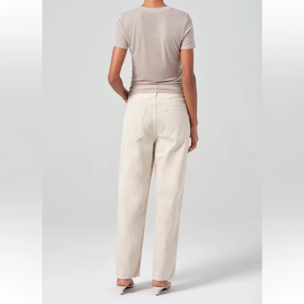 AGOLDE V-Waist Baggy Straight Leg Jeans (Scone) - Picture 2 of 8